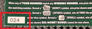 location of ticket number on pa lottery scratch off ticket