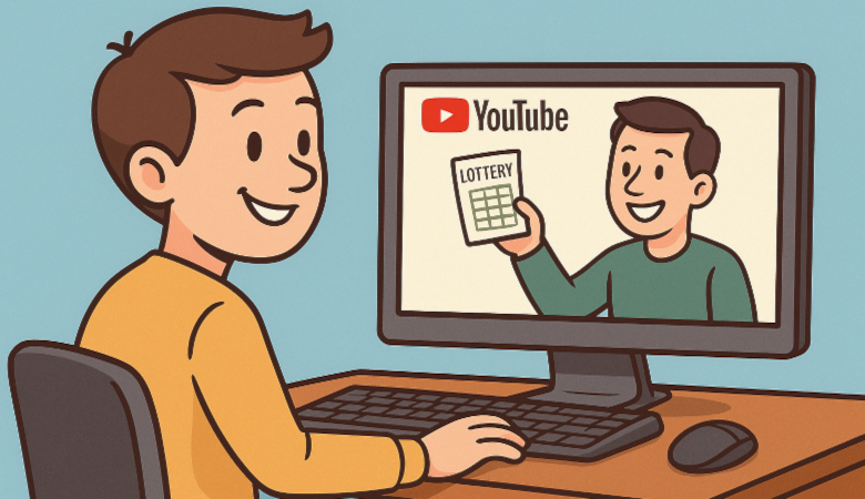 Win PA Lottery banner showing YouTube scratch-off content