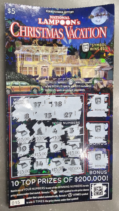 PA Lottery Christmas Vacation Winner