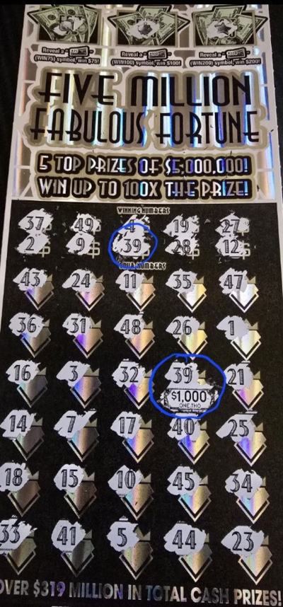 PA Lottery Fabulous Fortune Winner